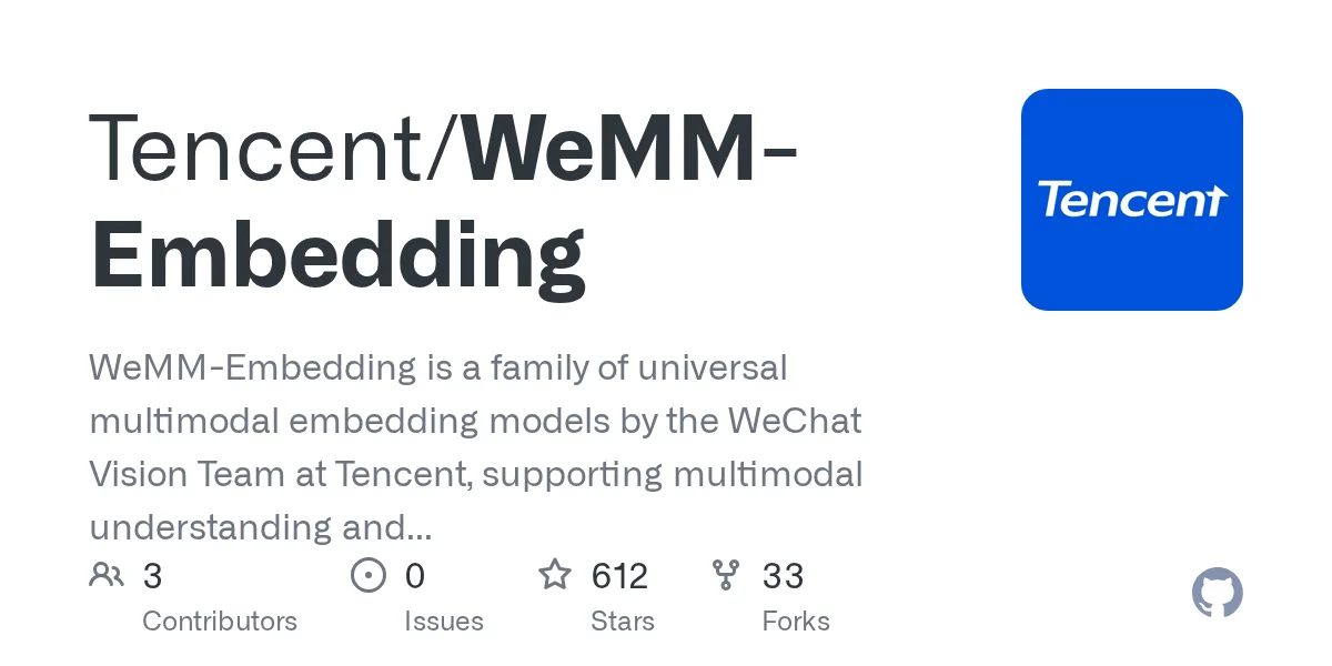 騰訊推出 WeMM-Embedding:全新多模態向量嵌入模型,支援影像與影片檢索